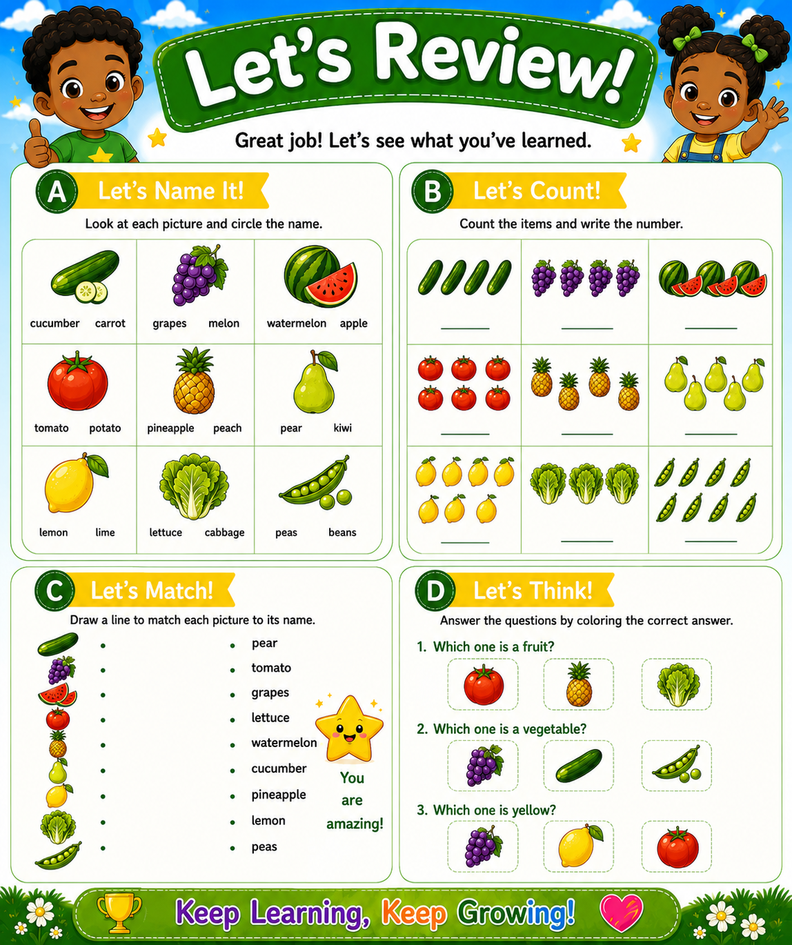 I Can: Learn My Fruits & Veggies