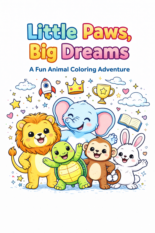 Little Paws, Big Dreams – A Fun Animal Coloring Adventure