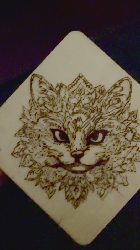 Floral Fox Wood Burn Art